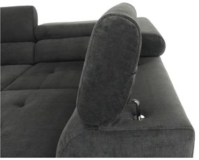 Colţar, piele ecologică gri-maro, model dreapta, BUTON P