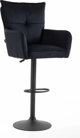 HR250W Scaun Catifea Neagră Bază Neagră