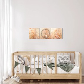 Tablou - Model de flori sălbatice (cu ceas) (90x30 cm)