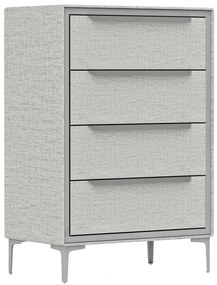 HOMCOM Comoda cu 4 Sertare în Oțel cu Acoperire în Țesut cu Efect de In, 60x36x88 cm, Gri | Aosom Romania