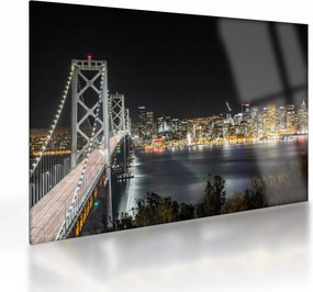 Tablou pe sticlă cu podul Brooklin și New York (70x50 cm)