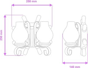 Aplică Brilagi TIMONA 2xE14/40W/230V fag