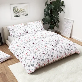 Lenjerie de pat bumbac SCANDINAVIA X-MAS alb Dimensiune lenjerie de pat: 70 x 90 cm | 140 x 200 cm