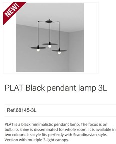 Lustra cu 3 Pendule design modern PLAT negru