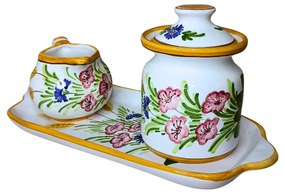 Set ceramică servit ceai/cafea model Maci