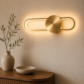 Aplica LED Erste Zenith 24W Auriu IP20 Design Modern Corp Iluminat Interior cu Temperatura Reglabila 3CCT Metal Acrilic pentru Living si Hol