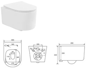 Set vas wc suspendat rimless si capac softclose Quick Release Fluminia Roco