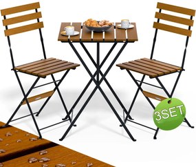 Deuba Set balcon din lemn - salcam/metal