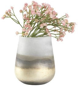 Vaza decorativa din sticla, Bej-Auriu 10x15cm