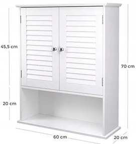 Dulap de baie suspendat LEHAC 60x70 cm, alb