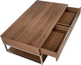 Masuta de cafea moderna design LUX Walnut and Chrome