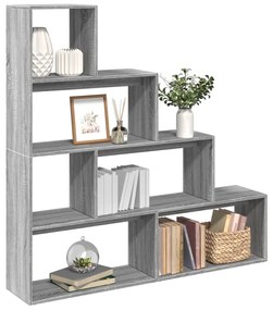 vidaXL Bibliotecă/separator cameră sonoma gri 143,5x29x143,5cm lemn