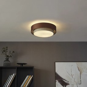 Plafonieră modernă bronz închis cu taupe 50cm 3 lumini - Drum Duo