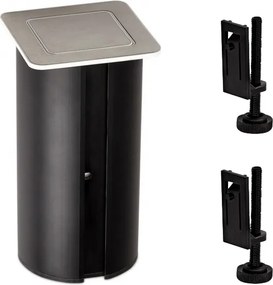 Priză încorporabilă în blat Tower GTV, 1 priză Schuko, USB A + C, alb, D:80 mm Aluminiu/Plastic, Alb, D:80 mm