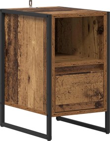 vidaXL Noptieră cu sertar Lemn Vechi 39,5 x 30 x 50 cm Lemn compozit