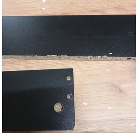 OFERTA Masa de sufragerie neagra cu blat in decor din stejar craft auriu MADO 120x80 II. calitate