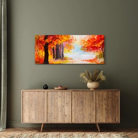 Tablou - Pictura, toamna colorată (120x50 cm)