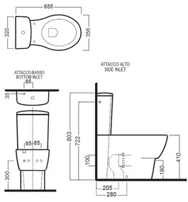 Vas WC monobloc Hatria, Nido, alb