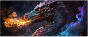 Tablou - Dragon scuipând flăcări (120x50 cm)