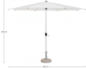 Umbrela de soare, alba, diam. 300 cm, Rio, Yes