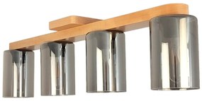 Plafoniera clasica fabricata manual din lemn SIENA SMOKE