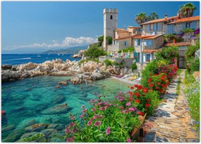 Tablou - Sat pitoresc de coastă (70x50 cm)