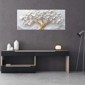 Tablou – Arborele vieții 3D plin de flori (120x50 cm)