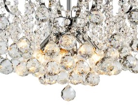 Lustră de cristal aplicată Brilagi CRYSTAL 6xE14/60W/230V crom lucios