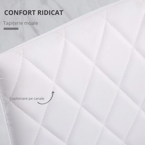 HOMCOM Scaune Sufragerie 4piese, cu Design Modern și Imitație de Piele, 41x50x92 cm, Alb | Aosom Romania