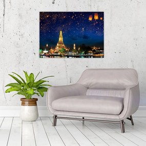 Tablou pe sticlă - Lampioane norocului, Bangkok (70x50 cm)