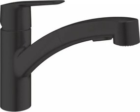 Baterie bucatarie cu dus extractibil Grohe Start negru mat
