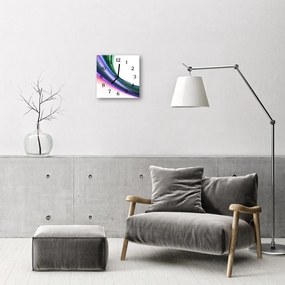 Ceas de perete din sticla pătrat Abstract Linii Art Multi-colorat