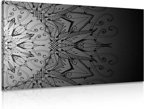 Tablou Mandala în design alb-negru