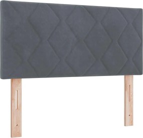 vidaXL Tăblie LED Gri închis 90 cm Catifea