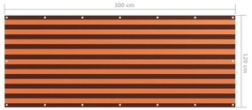 Prelata balcon portocaliu si maro 120x300 cm tesatura oxford portocaliu si maro, 120 x 300 cm