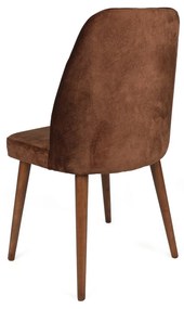 Set 2 scaune haaus Alfa, Maro/Nuc, textil, picioare metalice