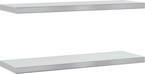 vidaXL Rafturi de perete, 2 buc. 75x23,5x3 cm argintiu oțel inoxidabil