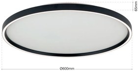 Plafoniera LED design circular MASCA D-60cm negru