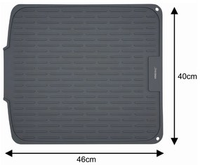 Uscator de vase din silicon KH 1905, 46x40 cm, Suprafata antiderapanta, Marginea de scurgere, Rulare, Gri
