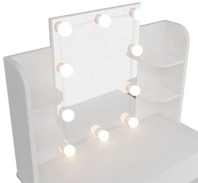 Juskys Masă de toaletă cu iluminare LED - albă
