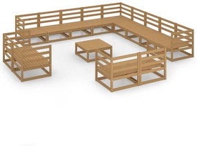 3075972 vidaXL Set mobilier de grădină, 14 piese, lemn masiv de pin