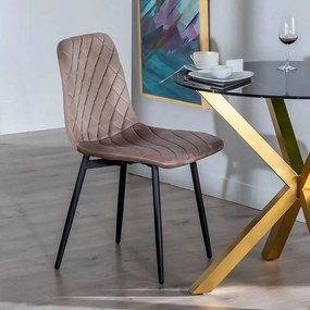 SCAUN LIVING DIN CATIFEA CU PICIOARE NEGRE BUC 209 BEJ