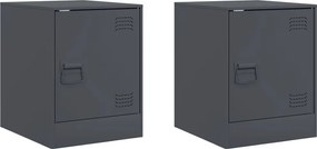 vidaXL Noptiere, 2 buc., antracit, 34,5x39x44 cm, oțel