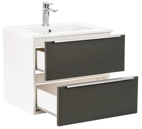 Dulap inferior Vario Trim 60 cu lavoar alb-antracit