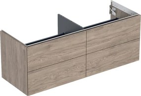 Dulap baza suspendat Geberit One nuc american Hickory 135 cm cu 4 sertare