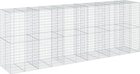 vidaXL Coș gabion cu capac, 550x100x200 cm, fier galvanizat