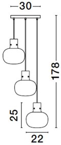 Lustra cu 3 pendule design modern CINZIA
