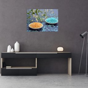 Tablou pe sticlă cu sarea de mare colorată (70x50 cm)