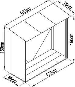 Sopron WC-A metalic, 182 x 75 x 160 cm.
