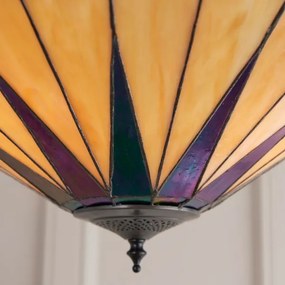 Endon 64043 - Lustră aplicată Tiffany DARK STAR, 3 x E27, 60 W, 230 V, diam. 49 cm